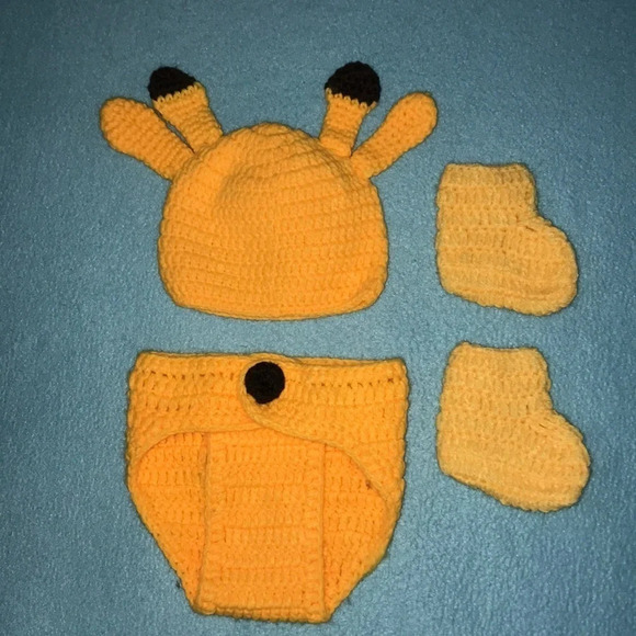 Other - CROCHETED deer hat, matching bottoms and booties